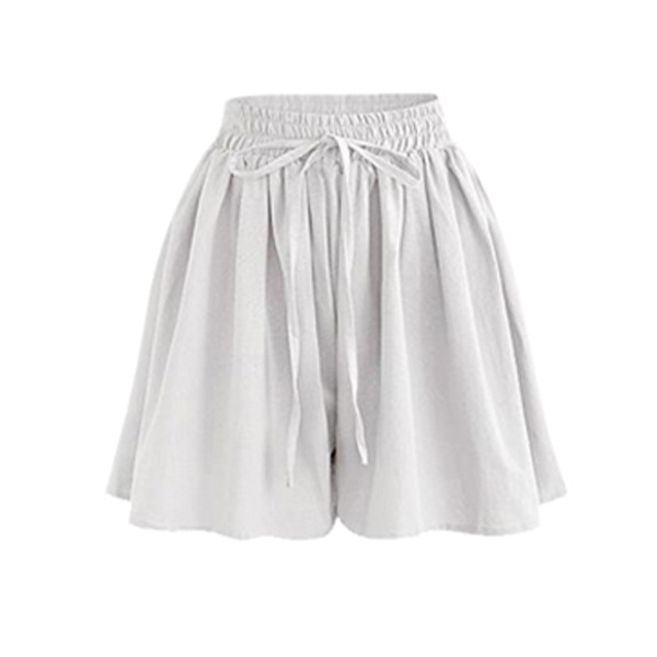 Plus size wide-leg shorts women summer new chiffon skirt pants single layer elastic waist loose casual pants