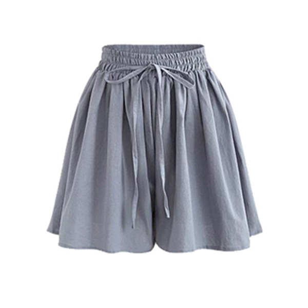 Plus size wide-leg shorts women summer new chiffon skirt pants single layer elastic waist loose casual pants