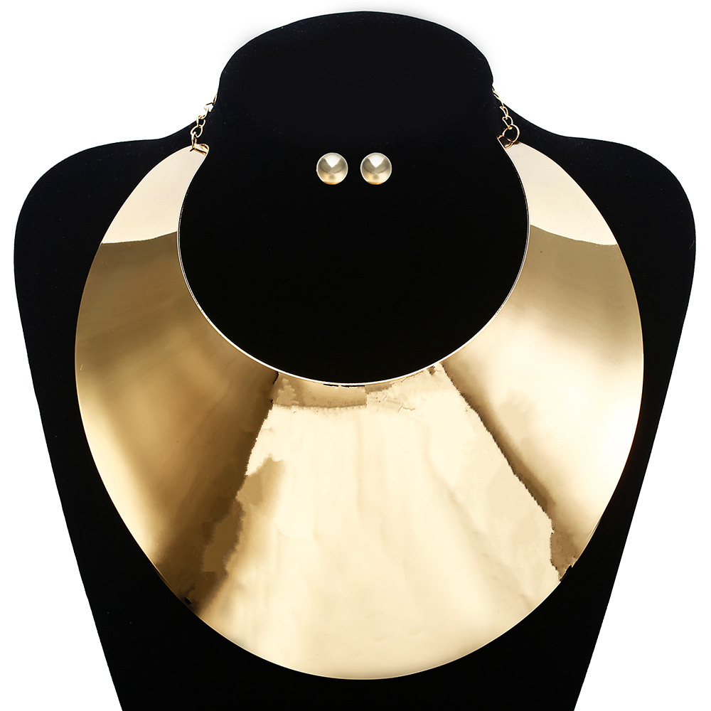 Exaggerated collar African necklace metal collar punk COS big neck chain necklace