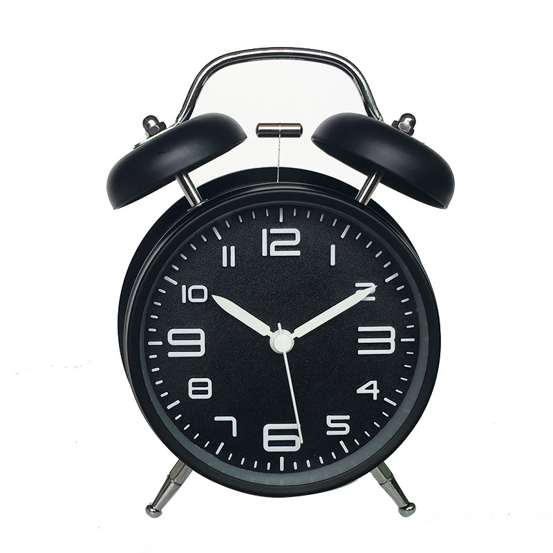 4-Inch Metal Bell Alarm Clock Ultra-Silent 3D Digital Scale Colorful Large Alarm Clock