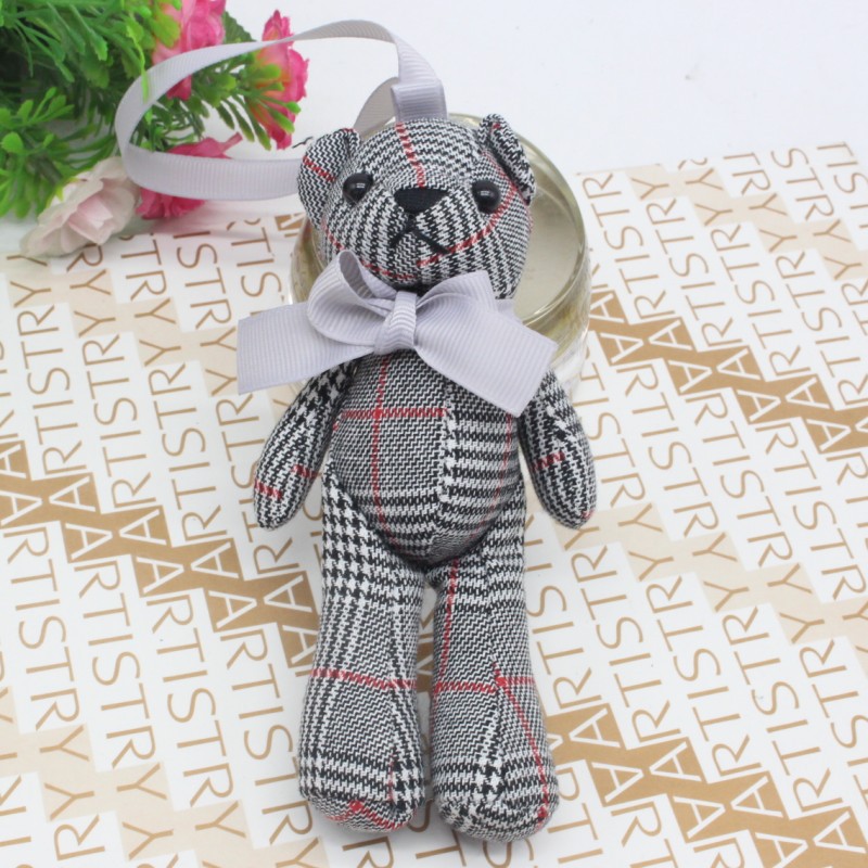 Fabric Bow Tie Teddy Bear Plush DIY Long Leg Bear Keychain Bag Charm Promotional Gift