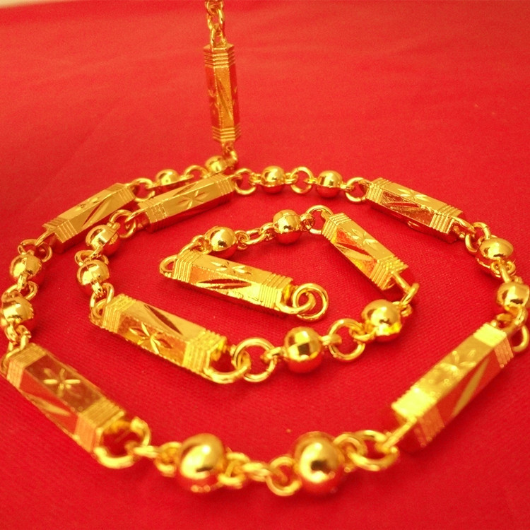 18K gold-plated necklace for men, bold live-streaming gold chain, imitation gold men's neck chain market