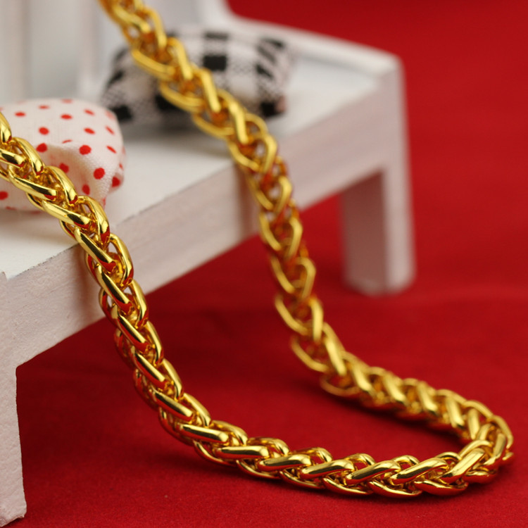 18K gold-plated necklace for men, bold live-streaming gold chain, imitation gold men's neck chain market