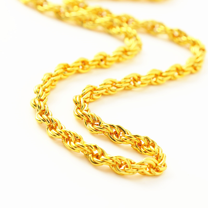 18K gold-plated necklace for men, bold live-streaming gold chain, imitation gold men's neck chain market