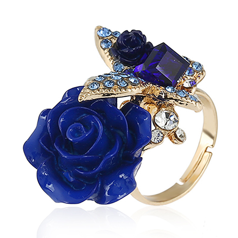 High-quality rose ring ethnic style butterfly ring Bohemian alloy jewelry