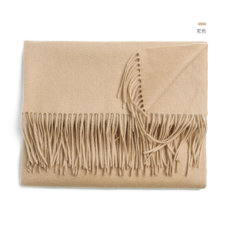 Inner Mongolia pure cashmere solid color water wave women's scarf autumn and winter warm solid color shawl cape