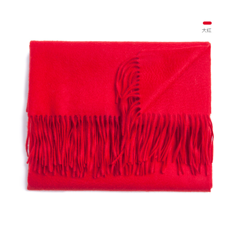 Inner Mongolia pure cashmere solid color water wave women's scarf autumn and winter warm solid color shawl cape