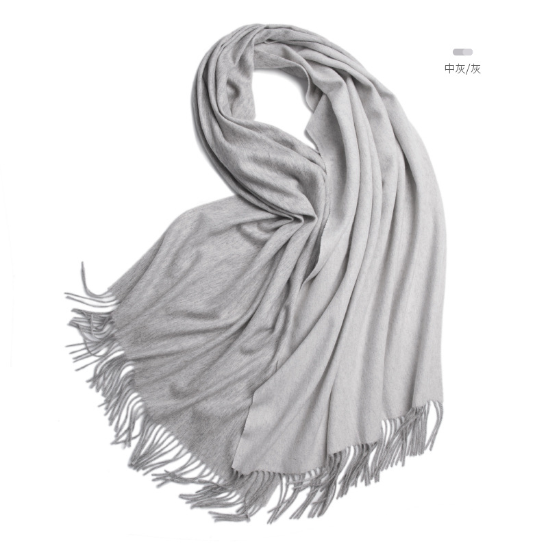 Inner Mongolia wool women's double-sided scarf autumn and winter color-blocked oversized shawl warm neck warmer two-in-one