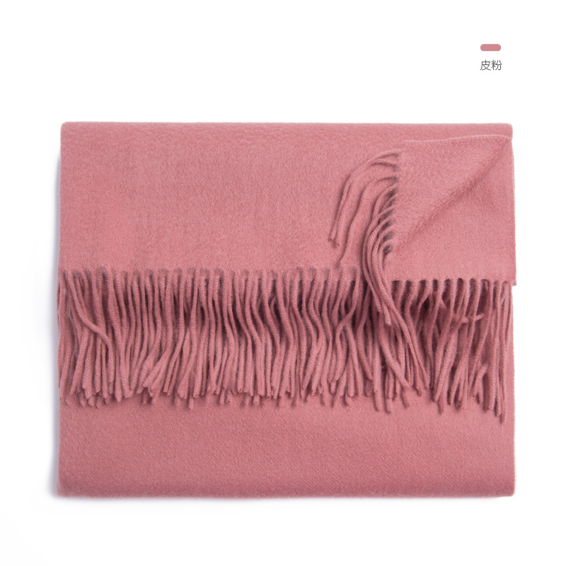Inner Mongolia pure cashmere solid color water wave women's scarf autumn and winter warm solid color shawl cape