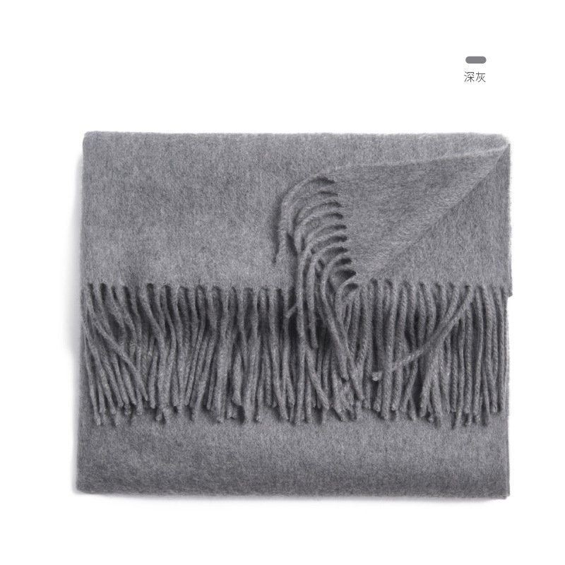 Inner Mongolia pure cashmere solid color water wave women's scarf autumn and winter warm solid color shawl cape