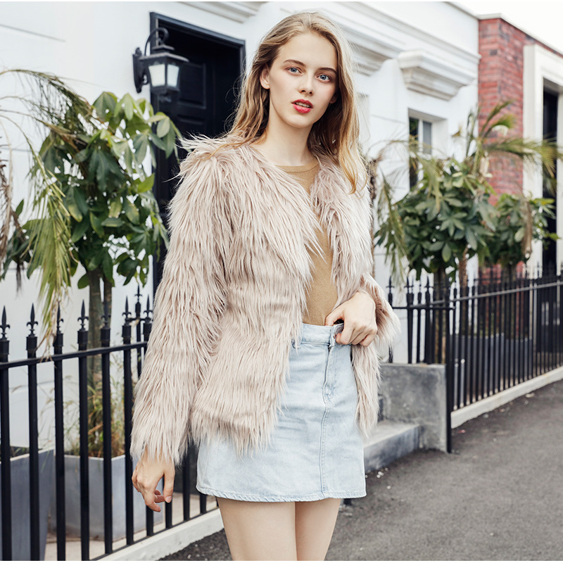 Plus size faux fur coat jacket faux fur Haining faux fur style