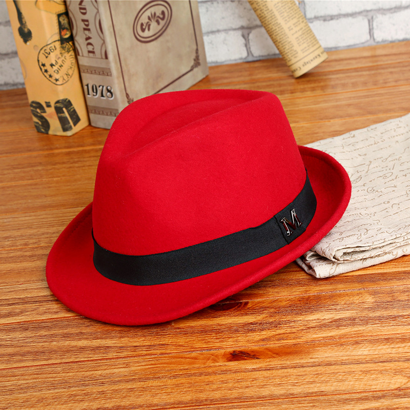 Hat Men's Pure Wool Green Middle-aged and Elderly Small Fedora Autumn/Winter Warm Outdoor British Jazz Hat Direct Wholesale