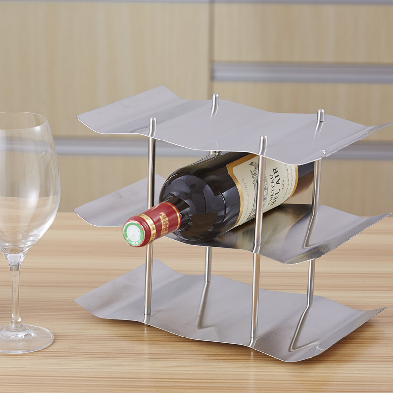 Stainless Steel Wine Rack Assembled Wine Rack Three-Layer Storage Nordic Home Hotel Restaurant Wine Bottle Rack
