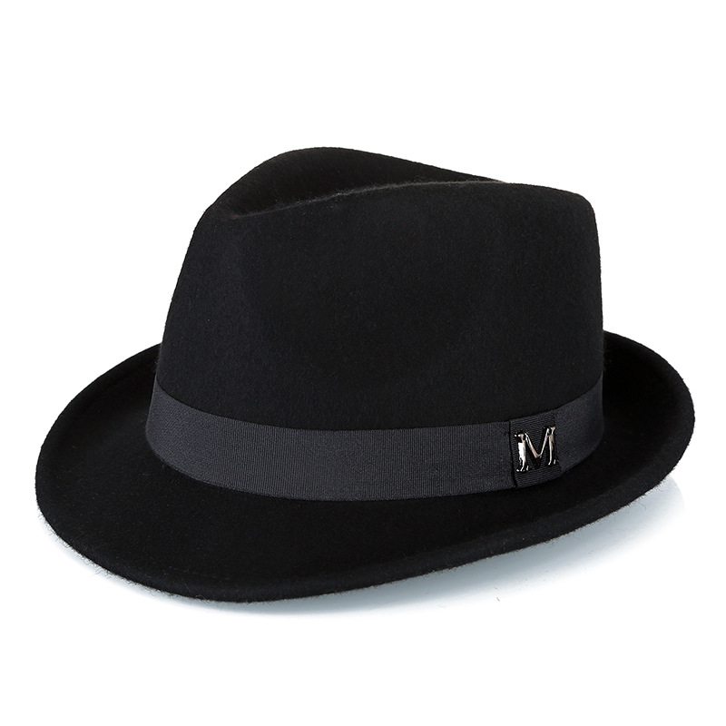 Hat Men's Pure Wool Green Middle-aged and Elderly Small Fedora Autumn/Winter Warm Outdoor British Jazz Hat Direct Wholesale