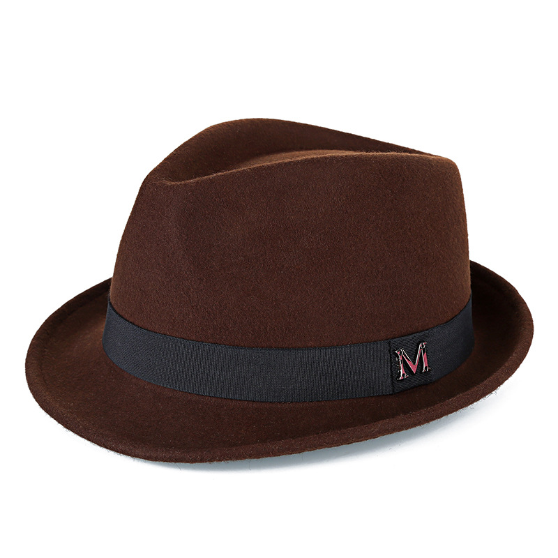 Hat Men's Pure Wool Green Middle-aged and Elderly Small Fedora Autumn/Winter Warm Outdoor British Jazz Hat Direct Wholesale