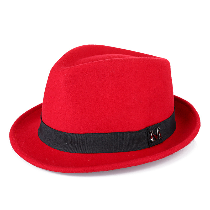 Hat Men's Pure Wool Green Middle-aged and Elderly Small Fedora Autumn/Winter Warm Outdoor British Jazz Hat Direct Wholesale
