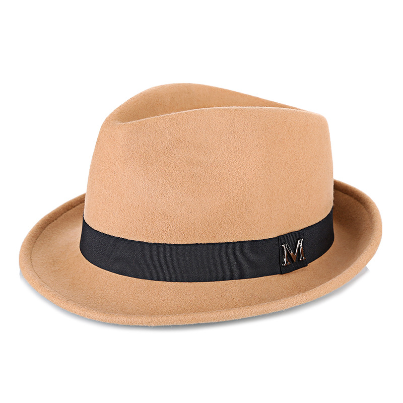 Hat Men's Pure Wool Green Middle-aged and Elderly Small Fedora Autumn/Winter Warm Outdoor British Jazz Hat Direct Wholesale