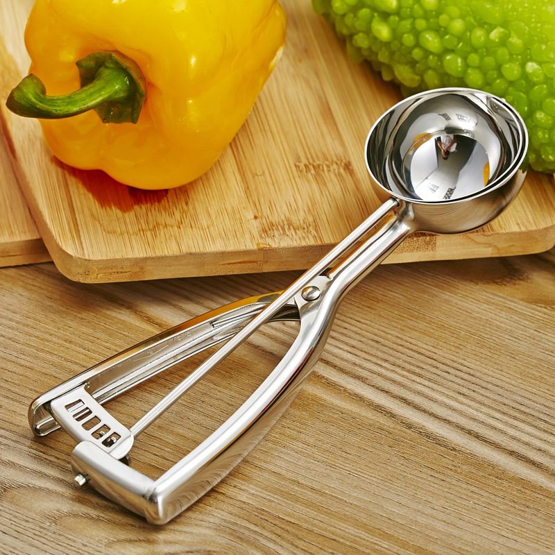 304 Stainless Steel Ice Cream Scoop Cake Scoop Milk Tea Shop Fruit Ball Scoop Household Kitchen Small Tool Batch