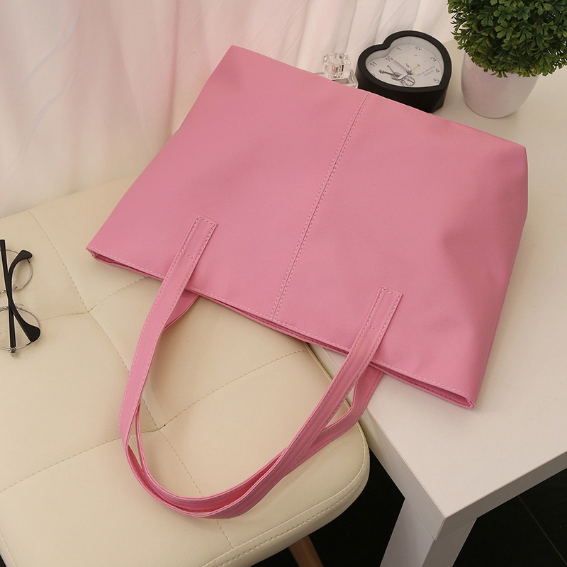 Large capacity commuting simple tote bag soft square horizontal bag new women's hand shoulder bag