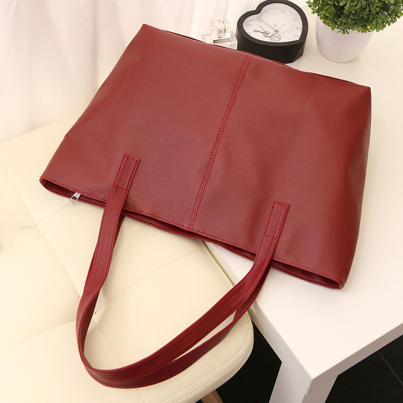 Large capacity commuting simple tote bag soft square horizontal bag new women's hand shoulder bag