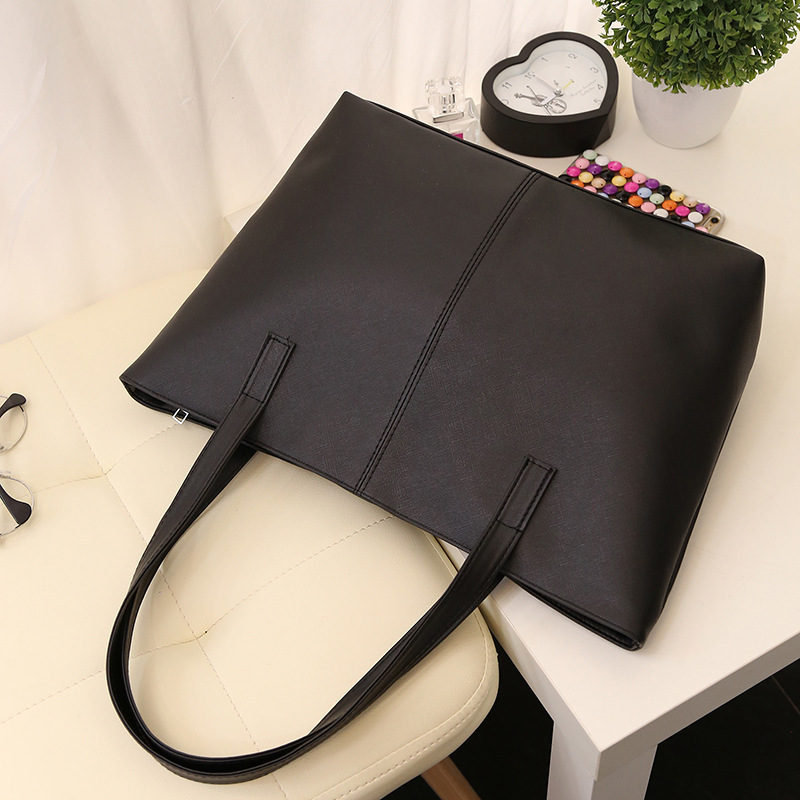 Large capacity commuting simple tote bag soft square horizontal bag new women's hand shoulder bag