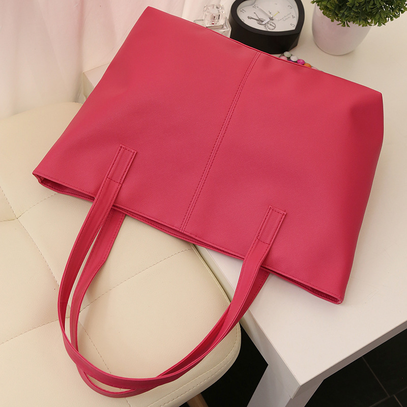 Large capacity commuting simple tote bag soft square horizontal bag new women's hand shoulder bag