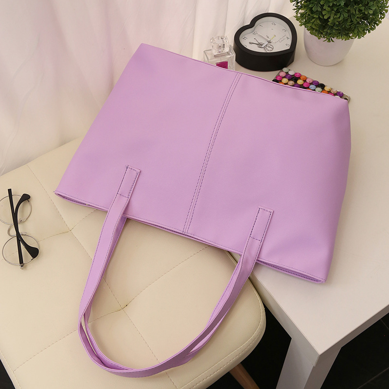 Large capacity commuting simple tote bag soft square horizontal bag new women's hand shoulder bag