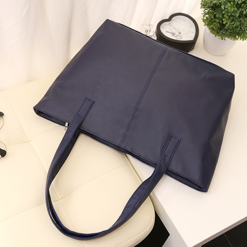 Large capacity commuting simple tote bag soft square horizontal bag new women's hand shoulder bag