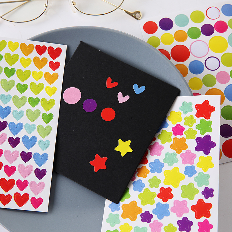 Children's sticker handmade star heart circle hand account sticker DIY photo album decoration accessory hand account sticker