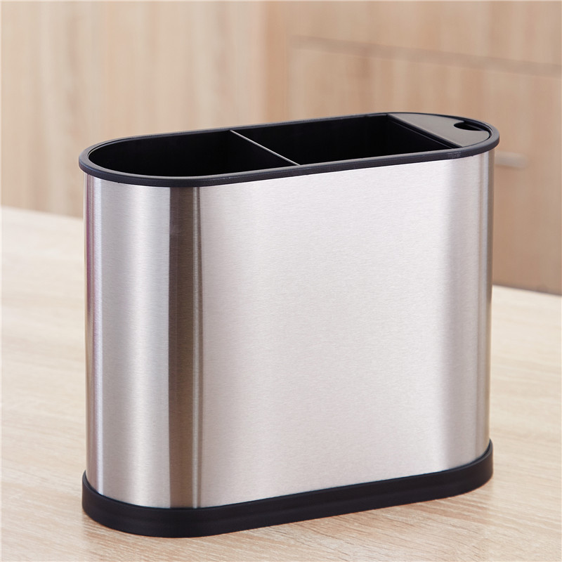 Square Chopstick Holder Household Round Stainless Steel Multifunctional Kitchen Countertop Drain Cutlery Storage