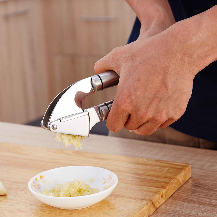 Stainless Steel 304 Garlic Press Manual Garlic Mincer Kitchen Garlic Peeler