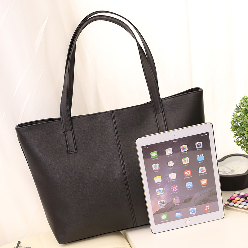 Large capacity commuting simple tote bag soft square horizontal bag new women's hand shoulder bag