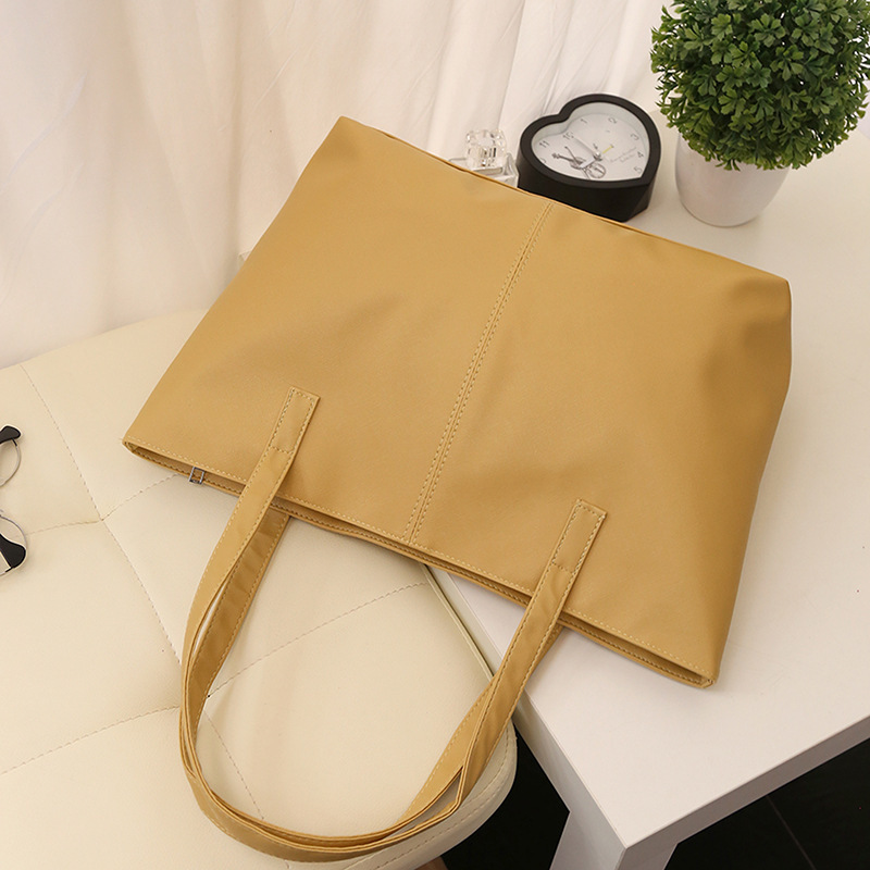 Large capacity commuting simple tote bag soft square horizontal bag new women's hand shoulder bag