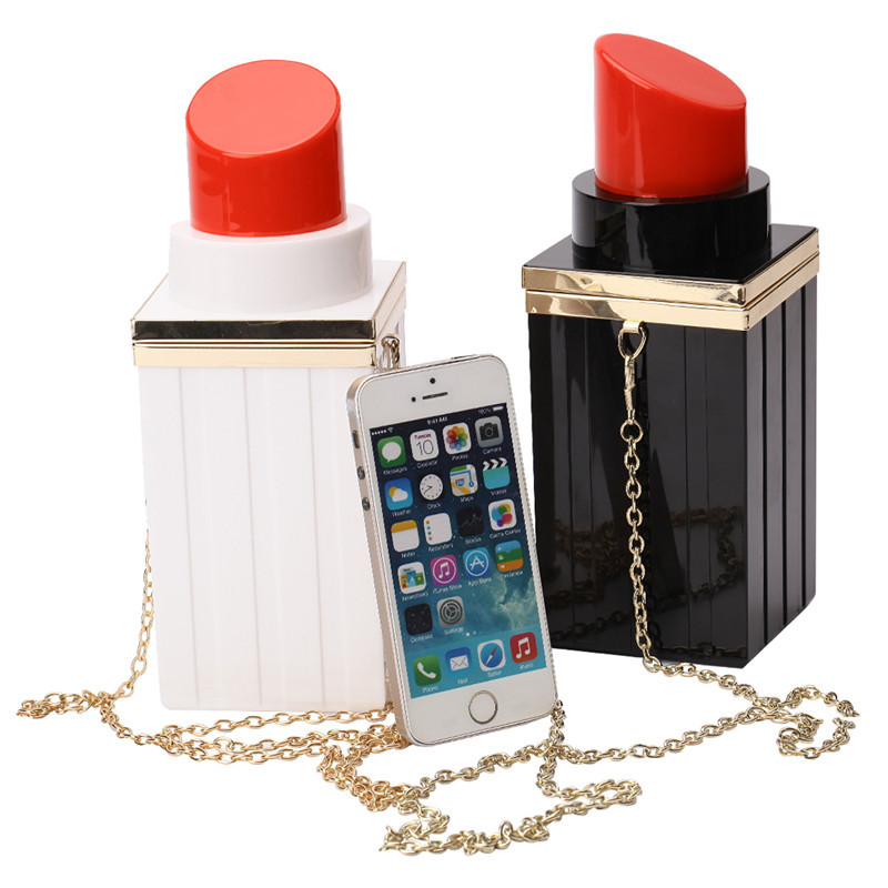 Lipstick Bag Lipstick Clutch Shoulder Evening Dress Bag Chain Evening Bag Mini Acrylic Bag Clutch Women's Bag