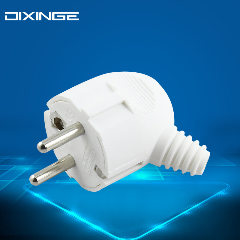 German plug side-wired European standard plug, assembled straight head European standard three-pole grounded power plug