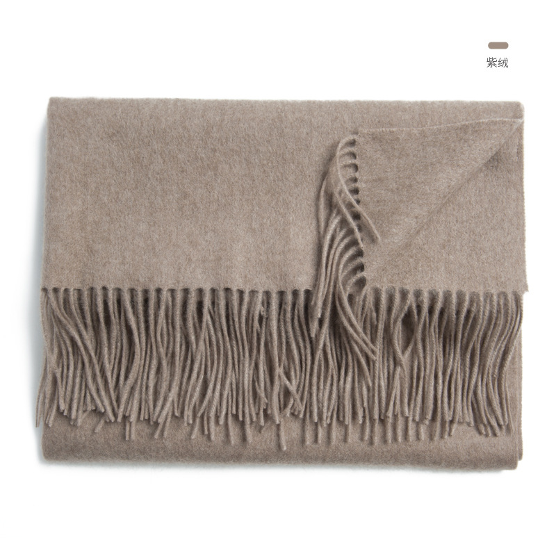 Inner Mongolia pure cashmere solid color water wave women's scarf autumn and winter warm solid color shawl cape