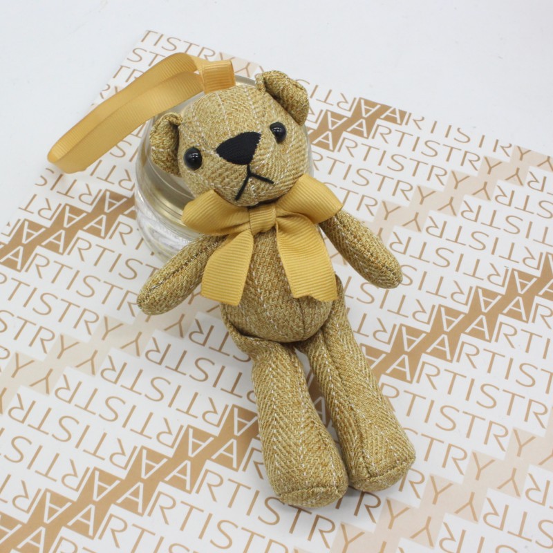 Fabric Bow Tie Teddy Bear Plush DIY Long Leg Bear Keychain Bag Charm Promotional Gift