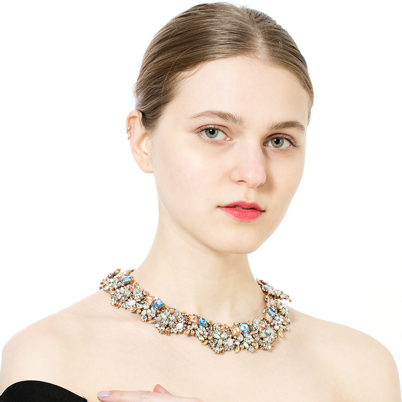 Necklace necklace crystal gem collarbone chain accessories new product