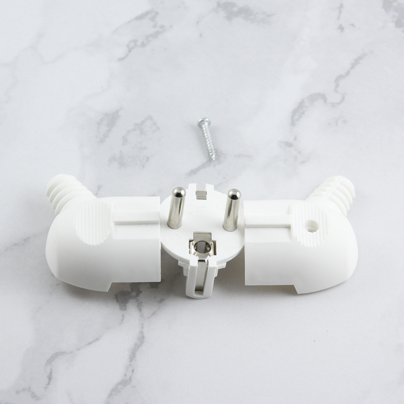 German plug side-wired European standard plug, assembled straight head European standard three-pole grounded power plug