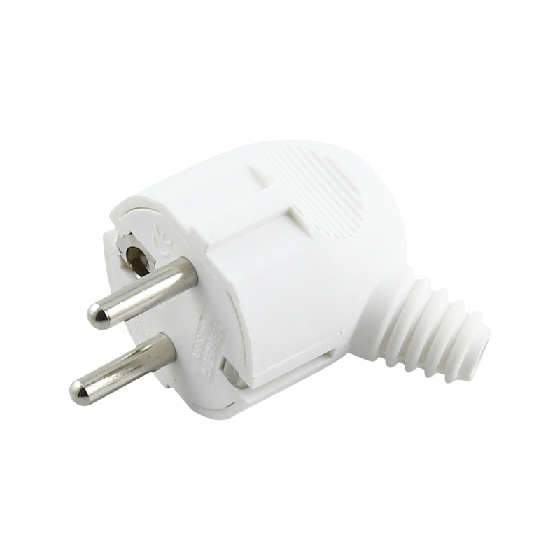 German plug side-wired European standard plug, assembled straight head European standard three-pole grounded power plug