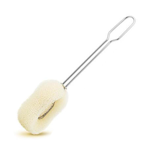 Long Handle Cup Cleaning Brush, Stainless Steel Handle Sponge Cup Brush, Dishware Stain Removal Cup Brush, Replaceable Brush Head