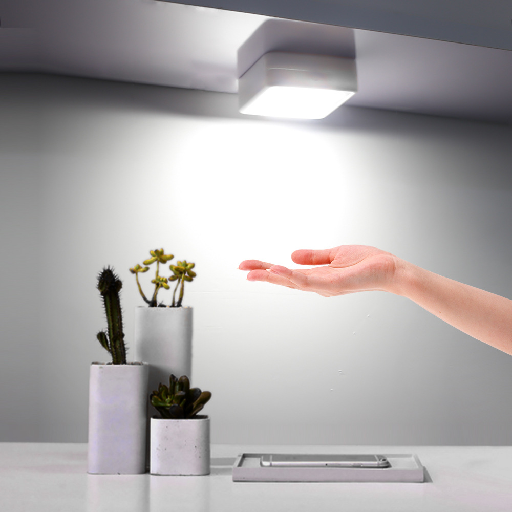 No-drill human body induction night light off when people leave battery corridor hallway light bedside smart induction light