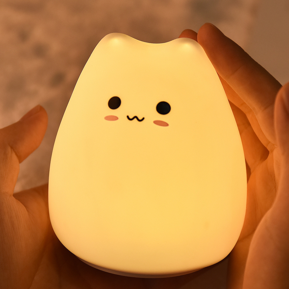 Cartoon Shape Silicone Pat Lamp Children Bedroom Night Light LED Small Desk Lamp Gift