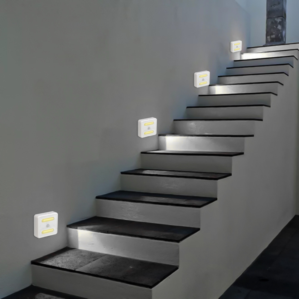 No-drill human body induction night light off when people leave battery corridor hallway light bedside smart induction light