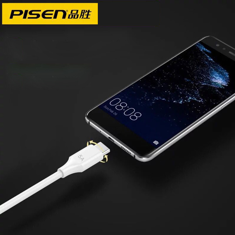 Pisen type-c data cable for Xiaomi Huawei Honor Android fast charge v8 universal charging cable wide port