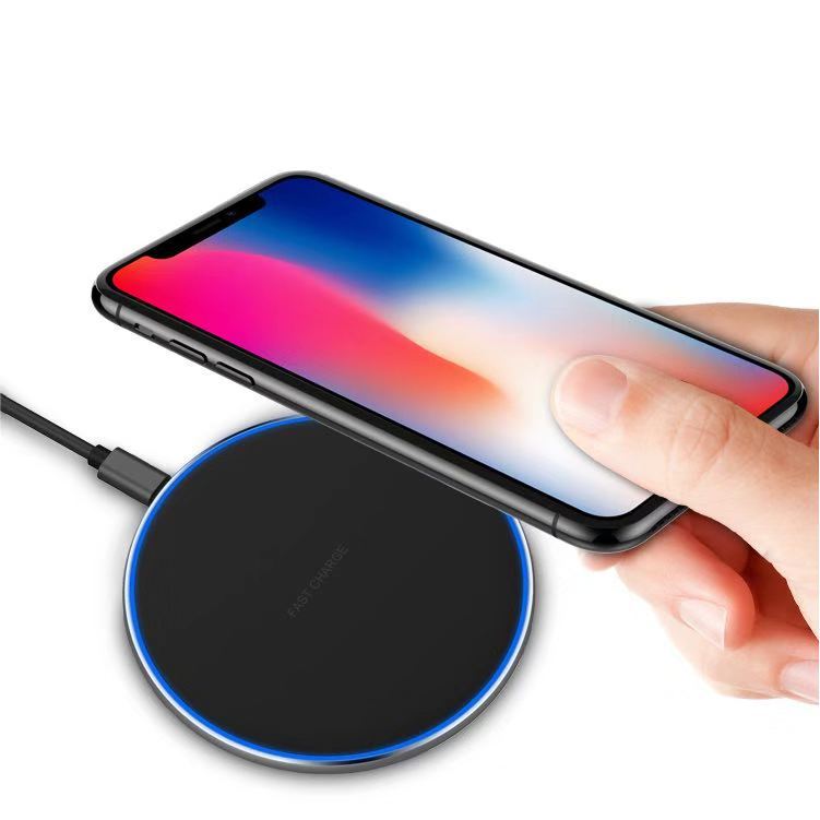 New wireless charger metal round 10W/7.5W fast charging 8/X phone flash charging