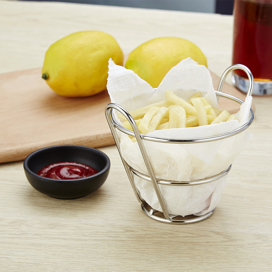 Cross-Border 304 Stainless Steel French Fries Basket Snack Frying Basket Mesh Fry Basket American Western Restaurant