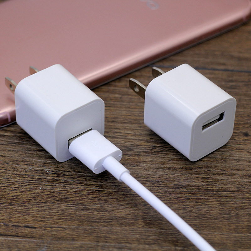 Small Green Dot Charger Compatible with Apple Android Phone Charging Adapter 5V1A Single USB Charging Head Charger