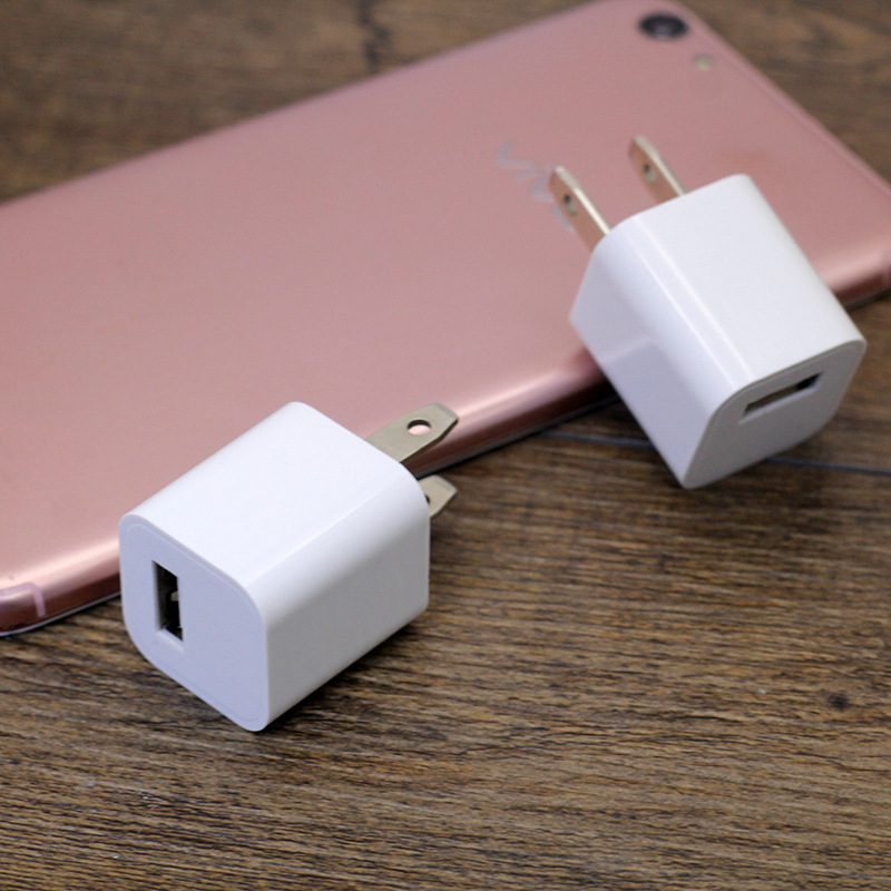 Small Green Dot Charger Compatible with Apple Android Phone Charging Adapter 5V1A Single USB Charging Head Charger