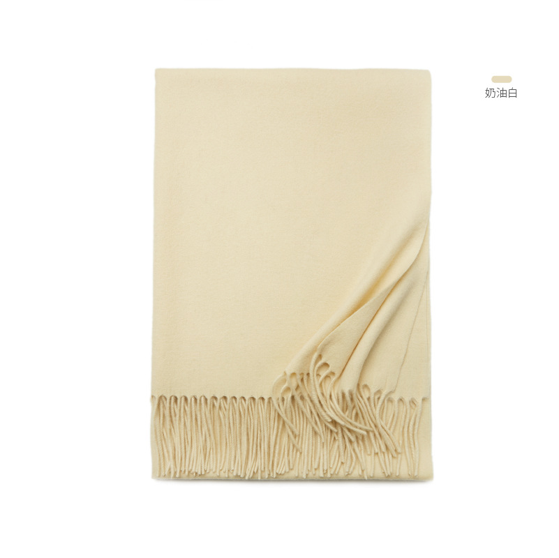 Inner Mongolia new new color solid color wool scarf women's autumn and winter warm cold-proof shawl two-in-one